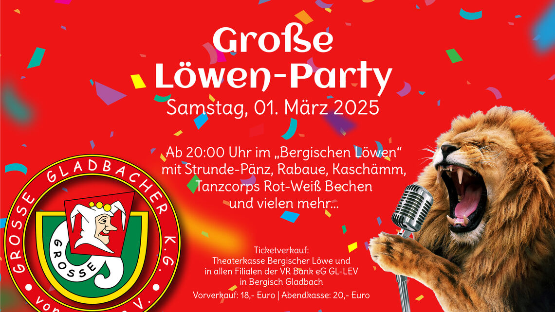 Große Löwen-Party 2025 - Bergisch Gladbach